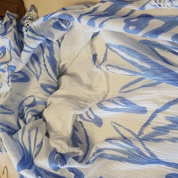 ZL Europe Dessin Blue White Maxi Dress - Picture 15 of 16